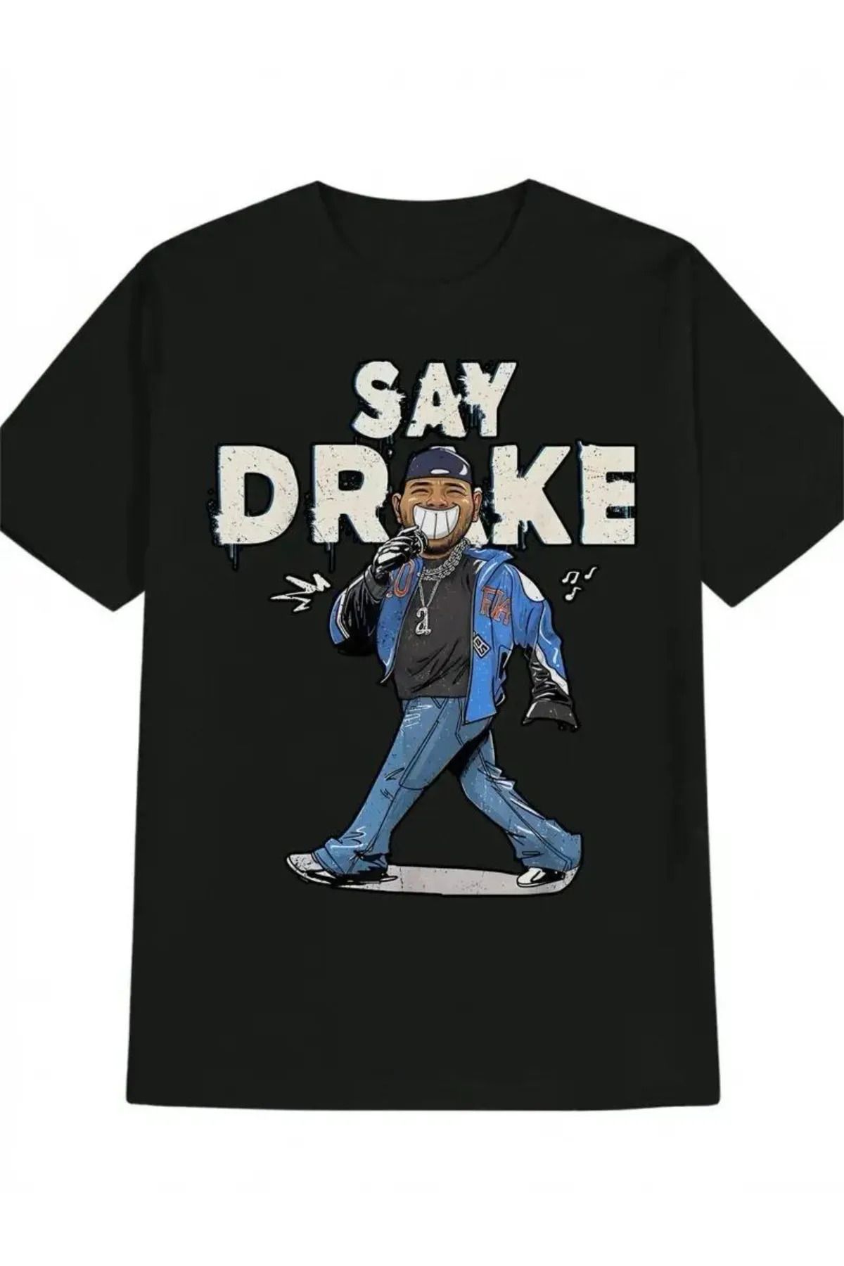 Koklonmoda Büyük Beden Unisex Say Drake Baskılı Oversize T-Shirt