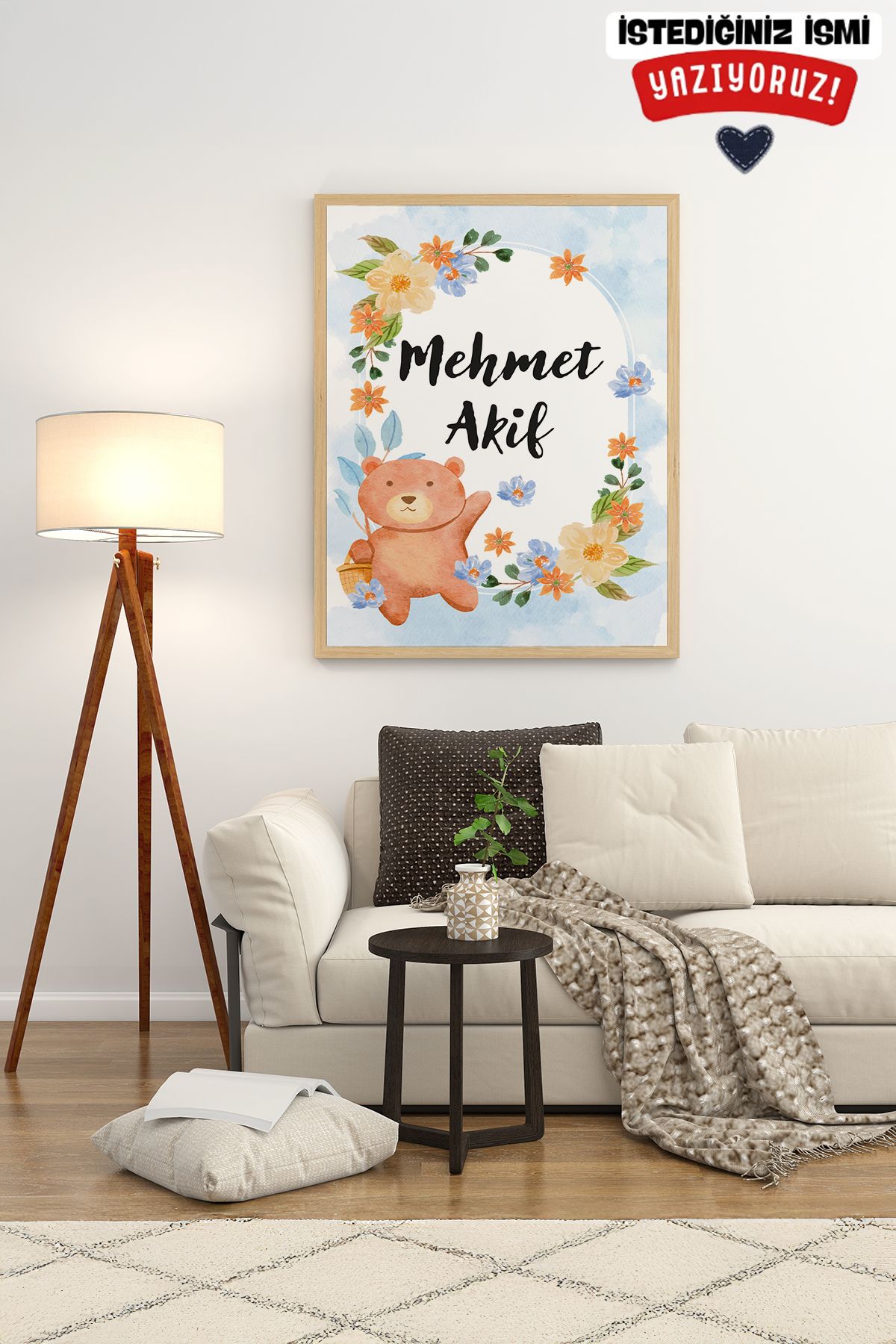Artavessa Gerçek Ahşap Çerçeveli Kişiye Özel (GÖNDERDİĞİNİZ İSMİ YAZIYORUZ) Mdf Tablo 33x48 Cm - Model 4