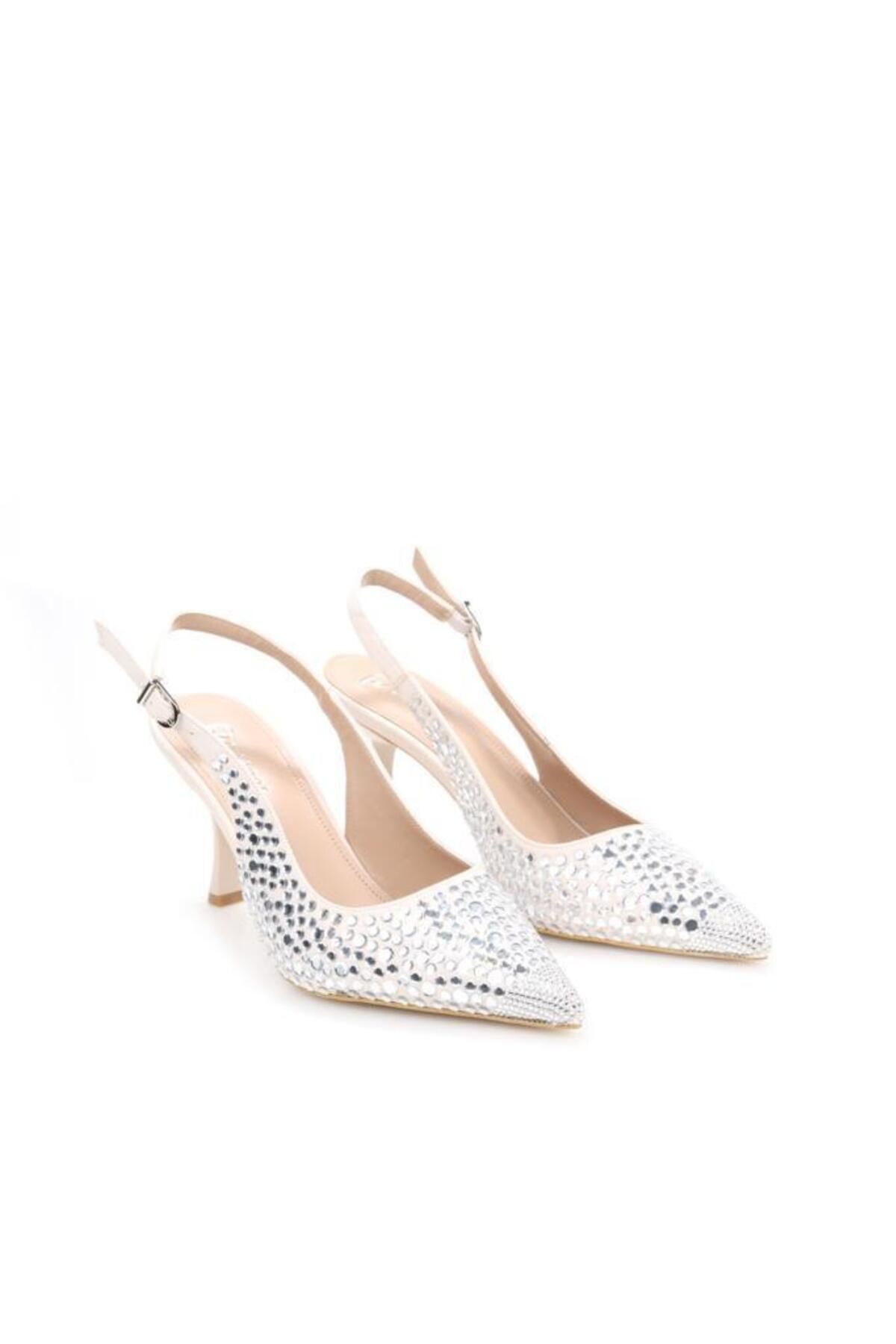 PİSAGOR Pisagor Ps-32150 Kadın 7 Cm Arkası Açık Abiye Stiletto Ayakkabı