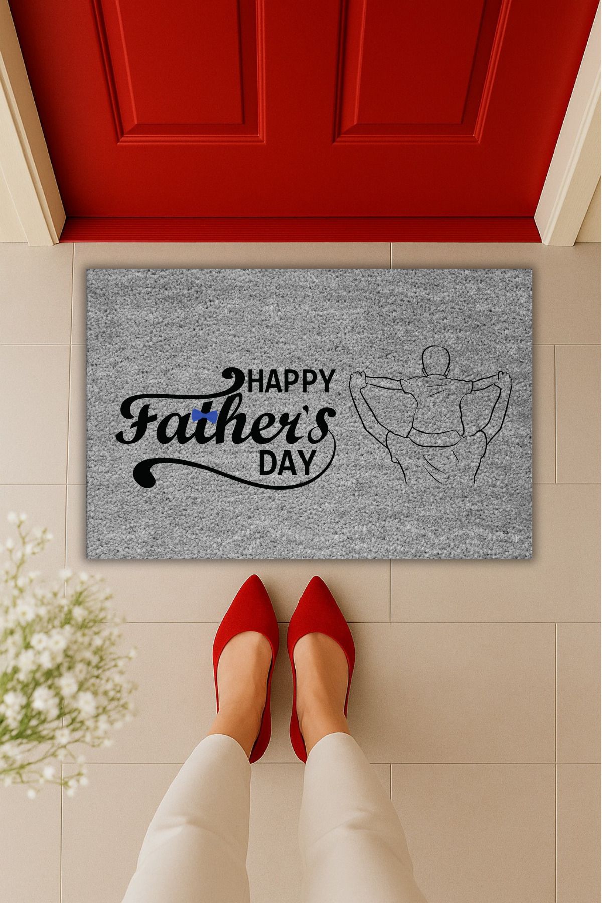Dormot Home Yüksek Kaliteli Dijital Baskı Happy Father's Day Kapı Önü Paspası