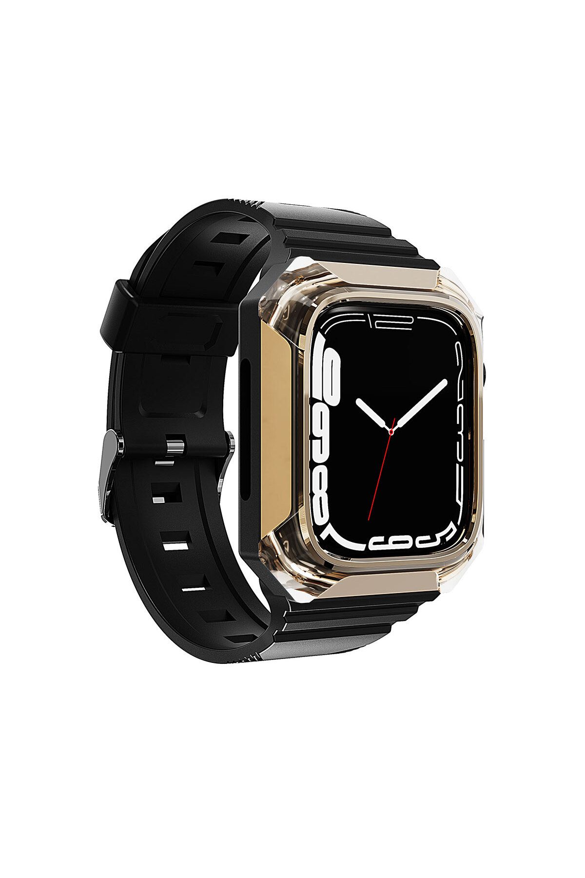 Teknova Watch 42mm Uyumlu KRD-88 Sert PC Kasa Koruyuculu Uyumlu TKNV Kordon-Gold