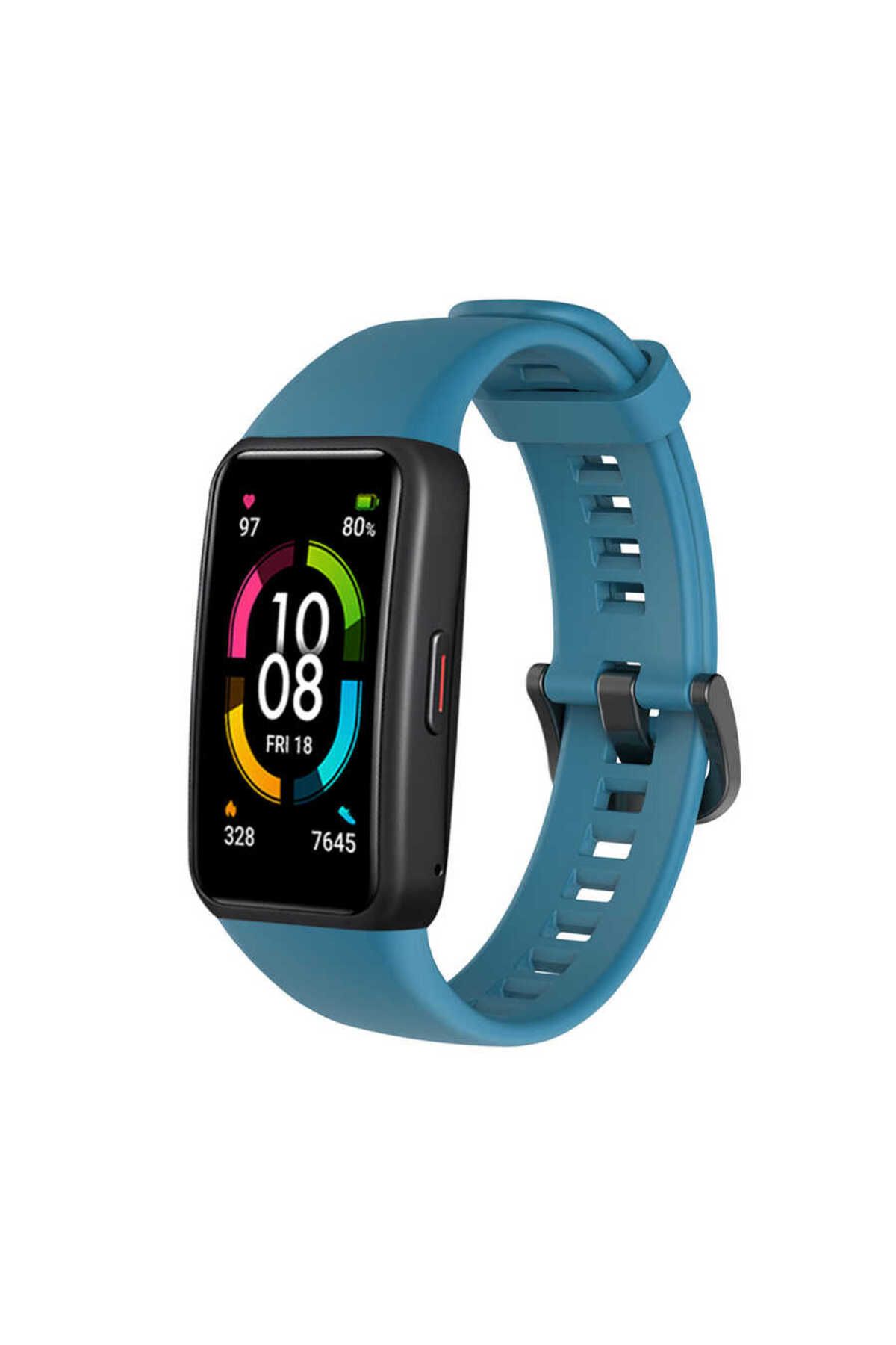 Teknova Huawei Band 6 Uyumlu KRD-47 Uyumlu TKNV Kordon-Petrol Mavi