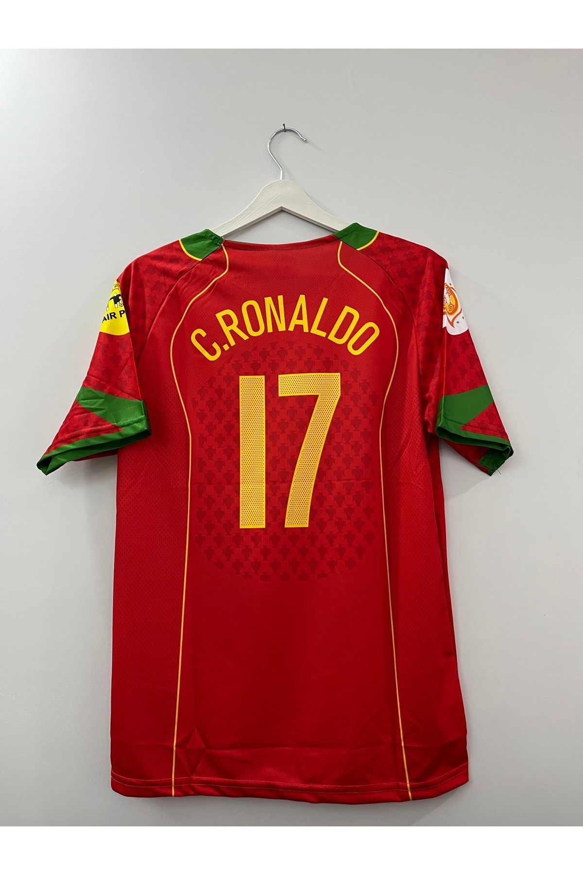 JANJON STAR Portekiz Cristiano Ronaldo 2004 Avrupa Şampiyonası Kısa Kol Nostalji Forma