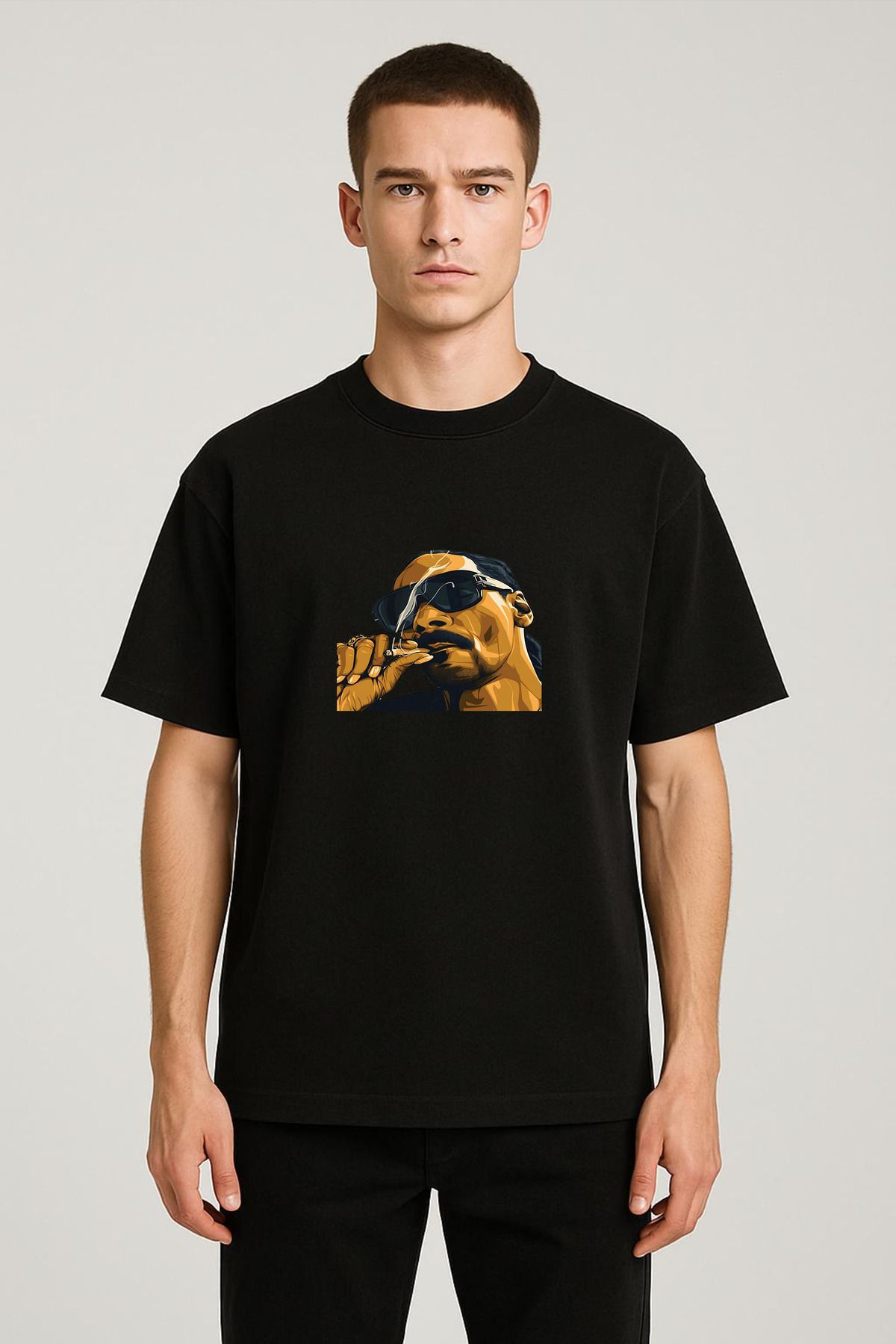 MODA Unisex Oversize Kalıp Snoop Dogg Baskılı T-Shirt