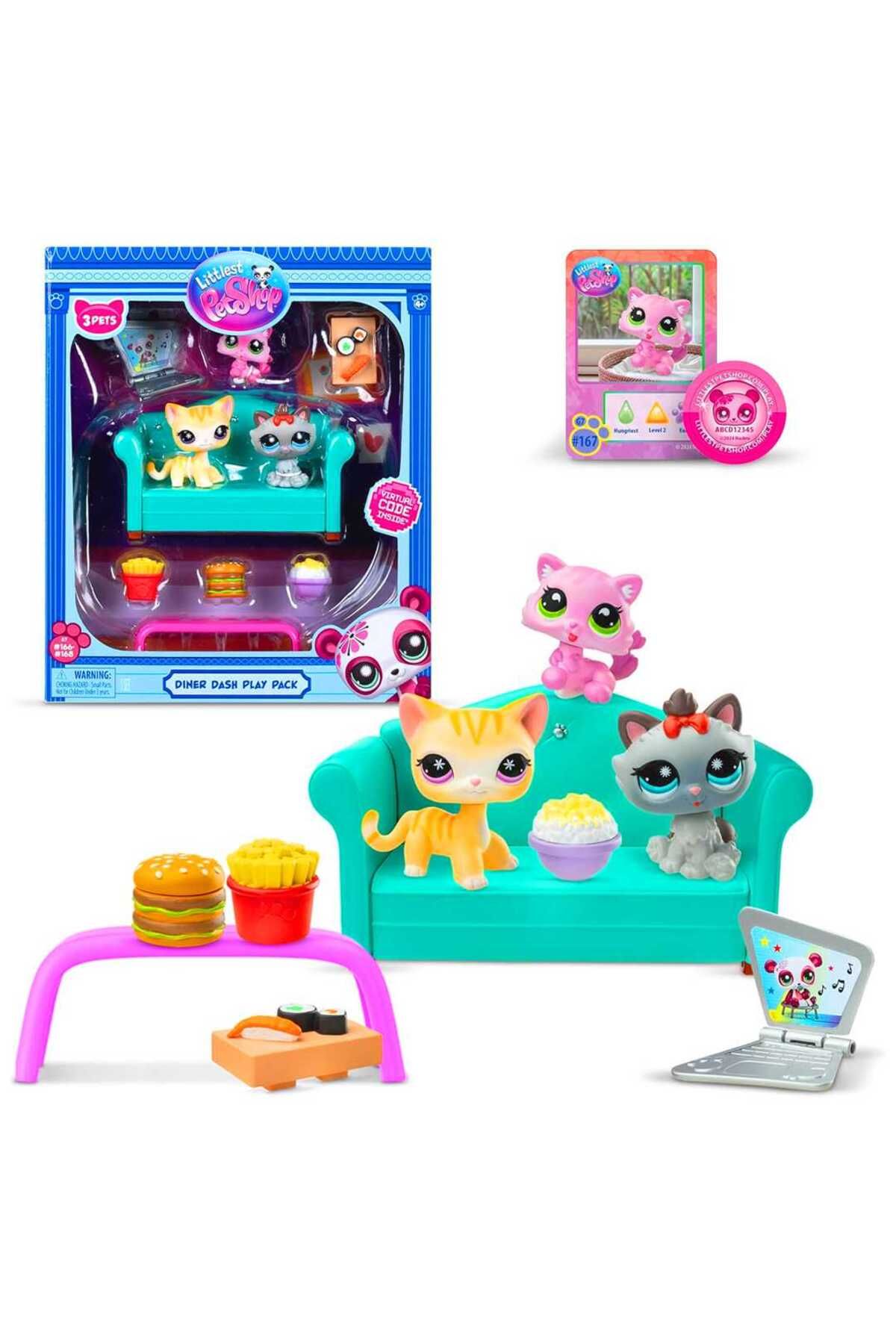 Littlest Pet Shop Seçtim Aldım Minişler 636 Akşam Yemeği Oyun Seti 3 Lü Miniş Figür 4
