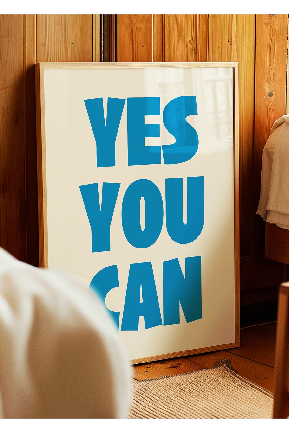 ARTHOUSECOLLECTIVE YES YOU CAN POSTER – Mavi - Modern Tipografi Duvar Yazısı - Çerçevesiz Poster