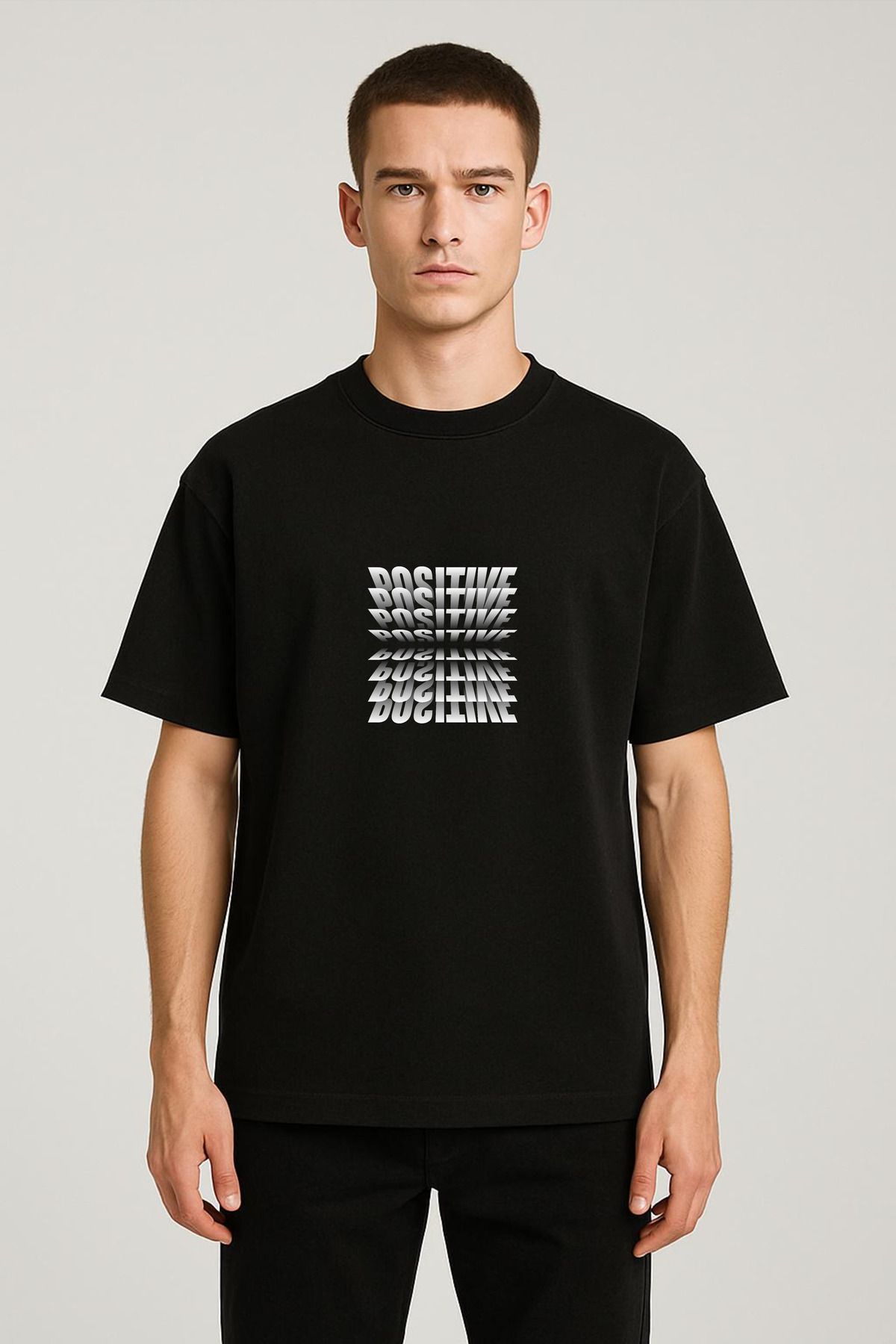MODA Unisex Oversize Kalıp Positive Baskılı T-Shirt