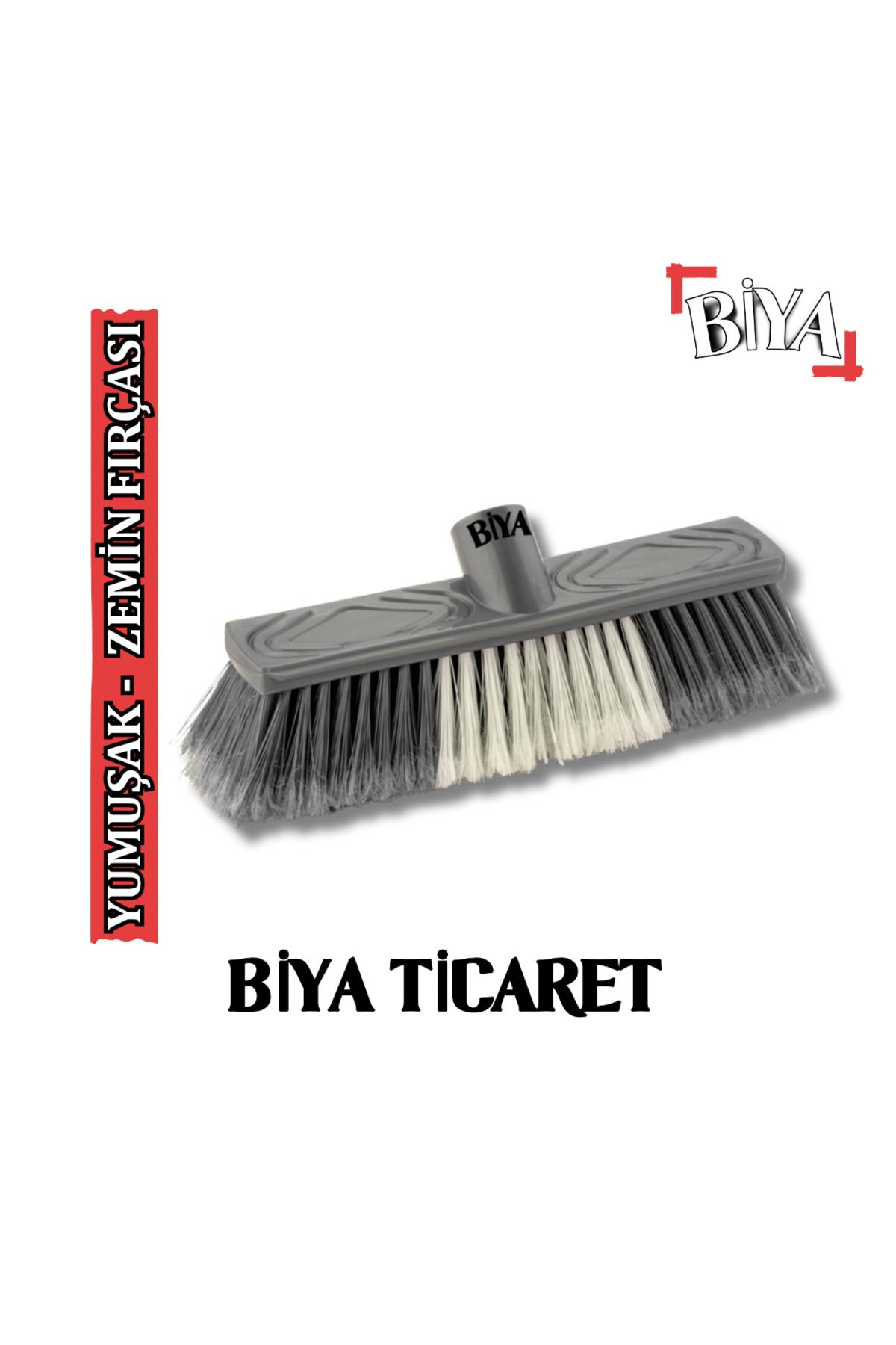BİYA Lüks Yumuşak Yer Fırçası Gri