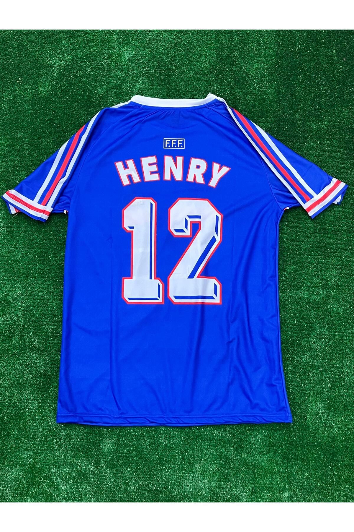 JANJON STAR Fransa Henry 1998 Dünya Kupası Mavi Renk Nostalji Kısa Kol Forma