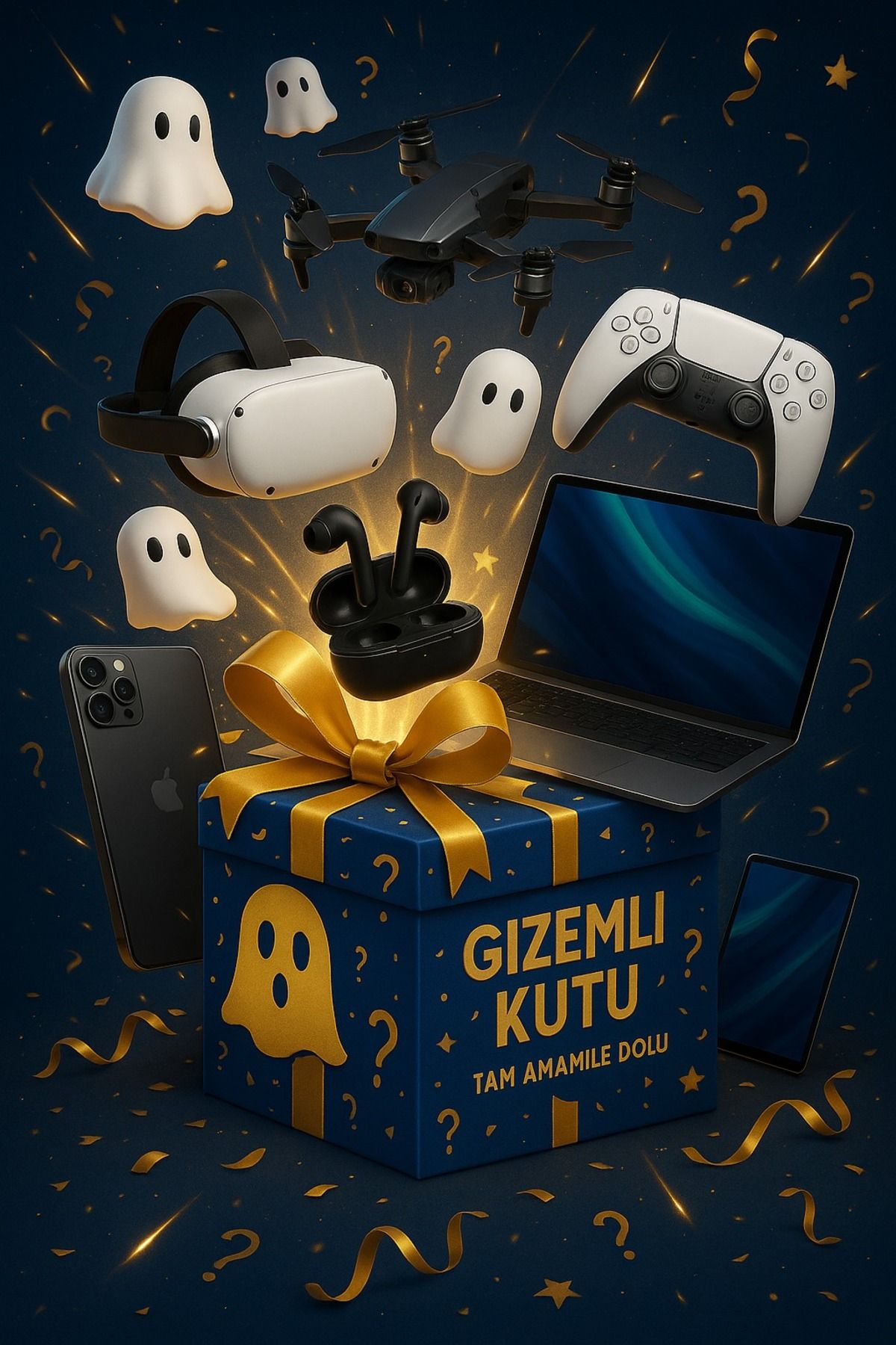 ERTECH MYSTERY BOX SÜPRİZ HEDİYE KUTUSU GİZEMLİ KUTU, genelde elektronik ürünler çıkmaktadır