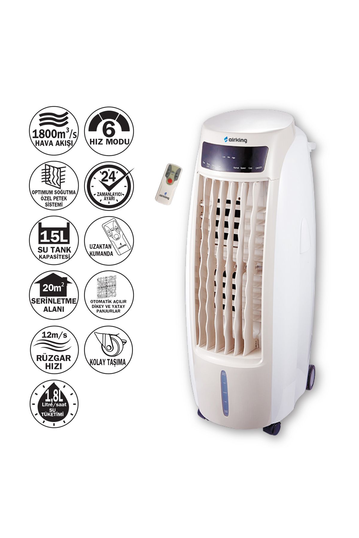 Airking Climax A 1315 Portatif Hava Soğutucu Beyaz