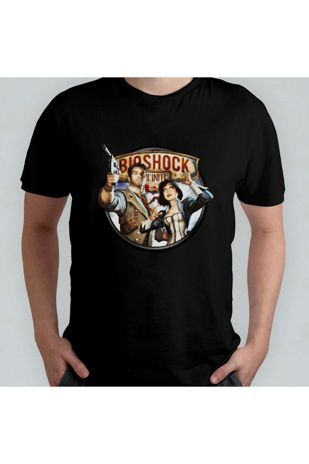 Pixxa Bioshock Infinite Unisex %100 Pamuklu Bisiklet Yaka T-Shirt Model 2
