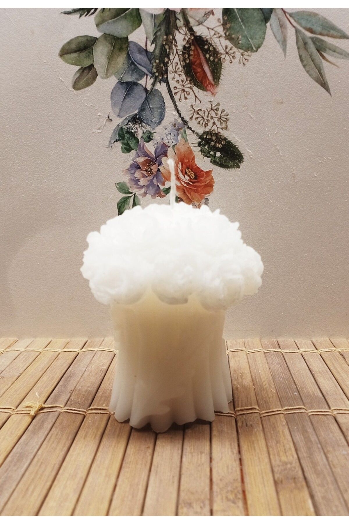 MADE SOYA WAX GÜL DESENLİ MUM
