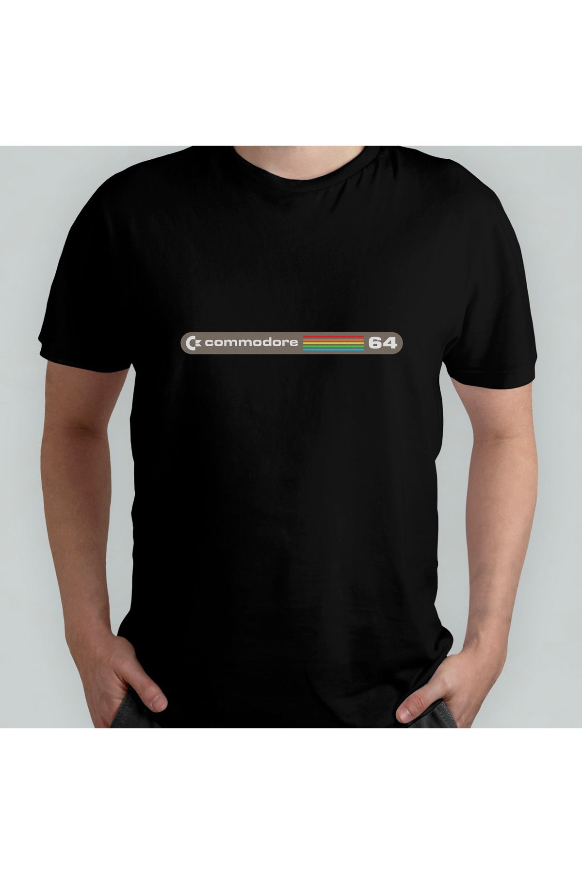 Pixxa Commodore 64 Temalı Unisex %100 Pamuklu Bisiklet Yaka T-Shirt Model 1