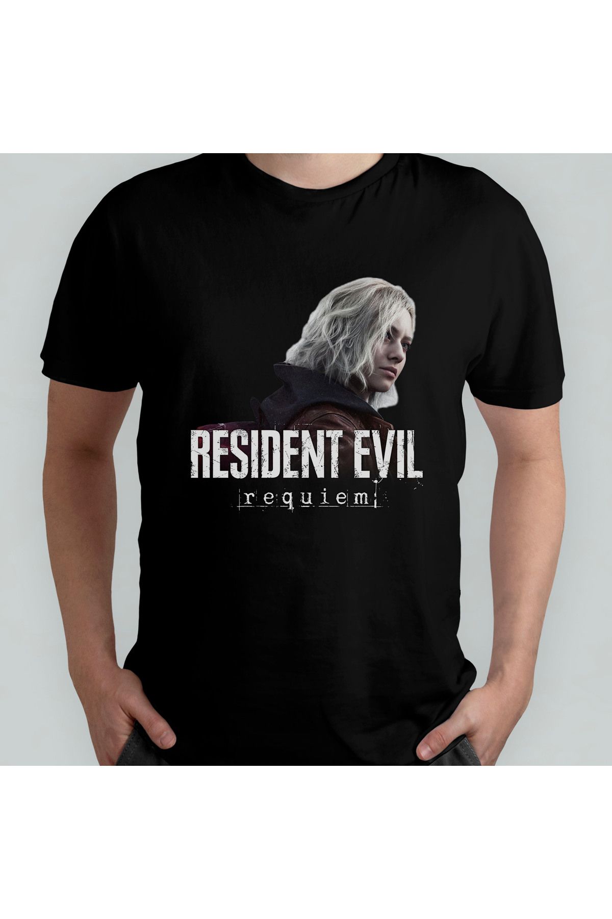 Pixxa Resident Evil 9 Requiem Unisex %100 Pamuklu Bisiklet Yaka T-Shirt