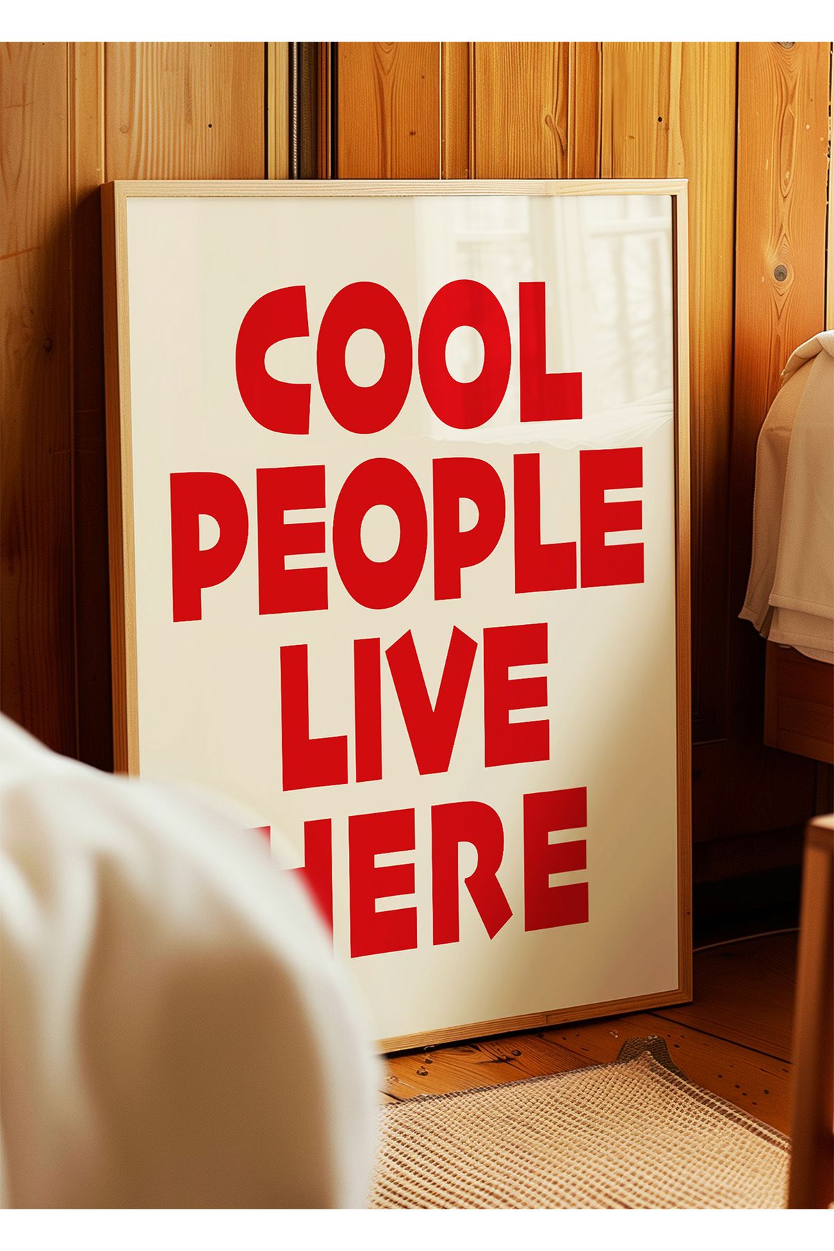 ARTHOUSECOLLECTIVE COOL PEOPLE LIVE HERE Poster – Modern Tipografi Duvar Yazısı - Çerçevesiz Poster