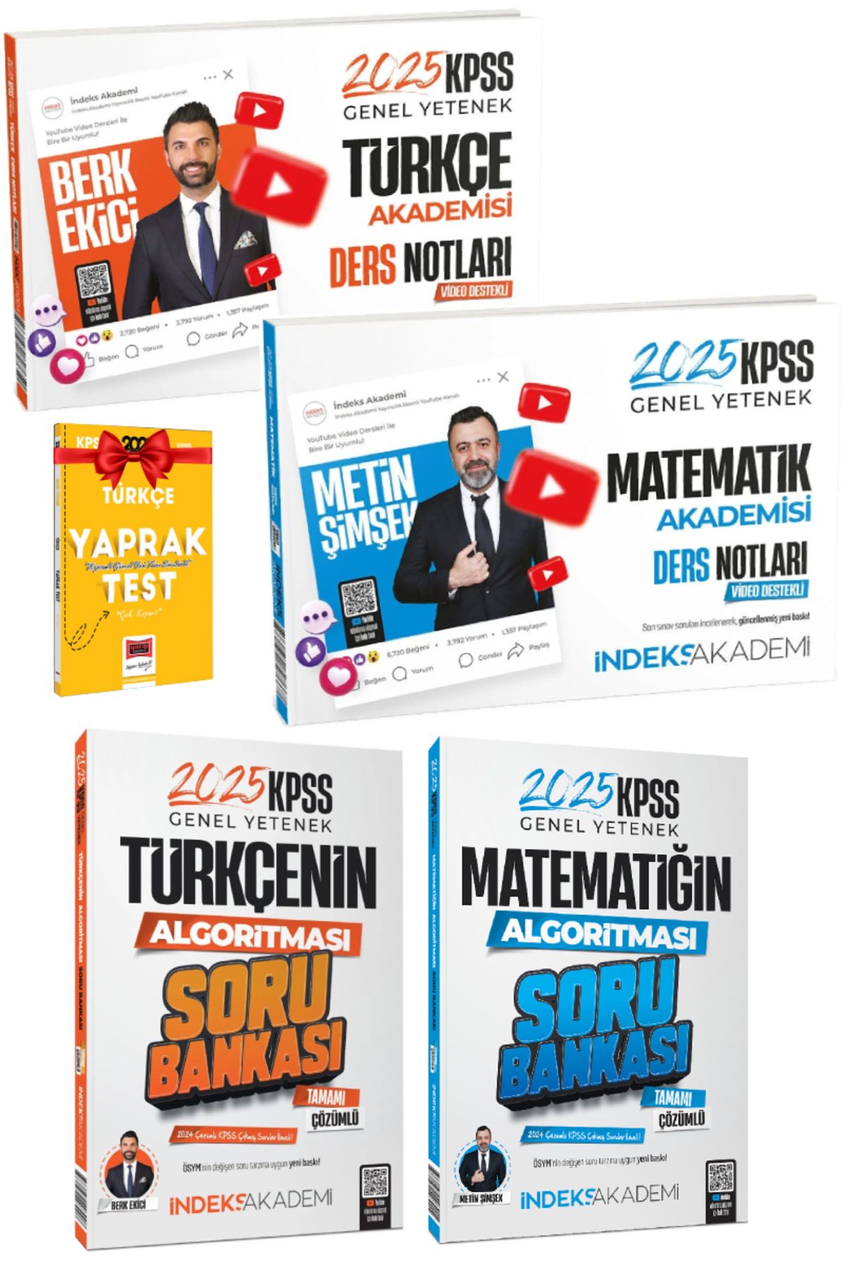İndeks Akademi 2025 İndeks Akademi KPSS Türkçe Ders Notları+Matematik Ders Notları+Türkçe Amtematik Soru Bankası