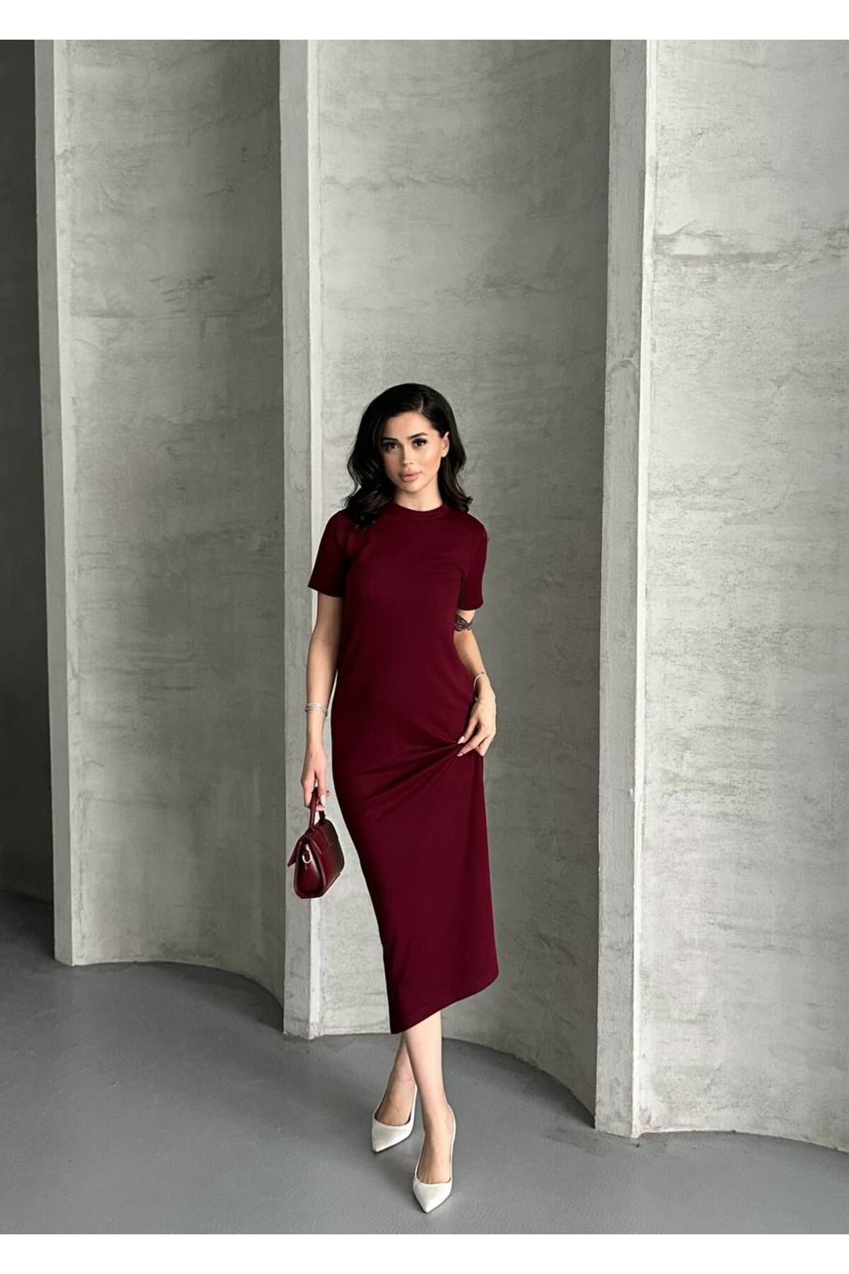 VOLT CLOTHİNG Kadın Modal Kumaş Basic Elbise