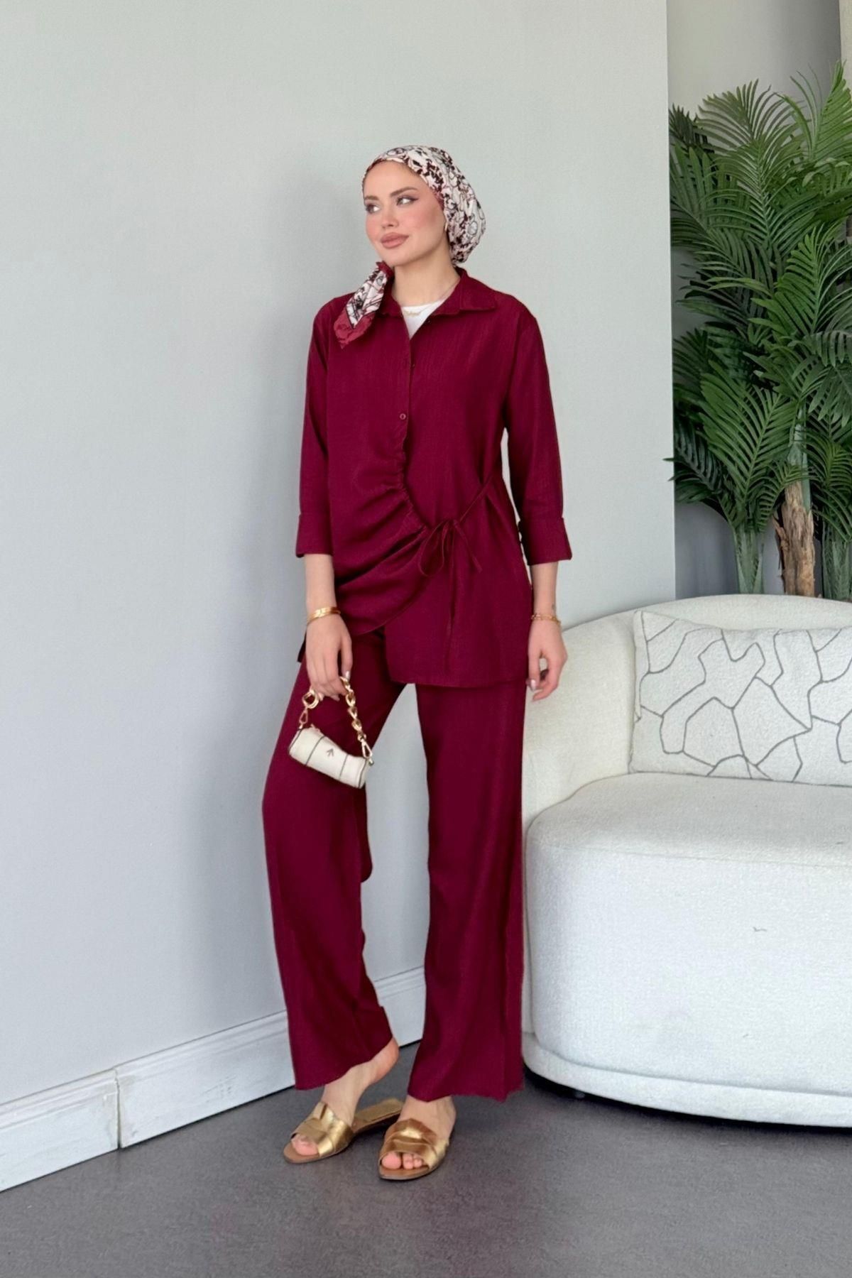 HAZA MODA Barba Takım Bordo