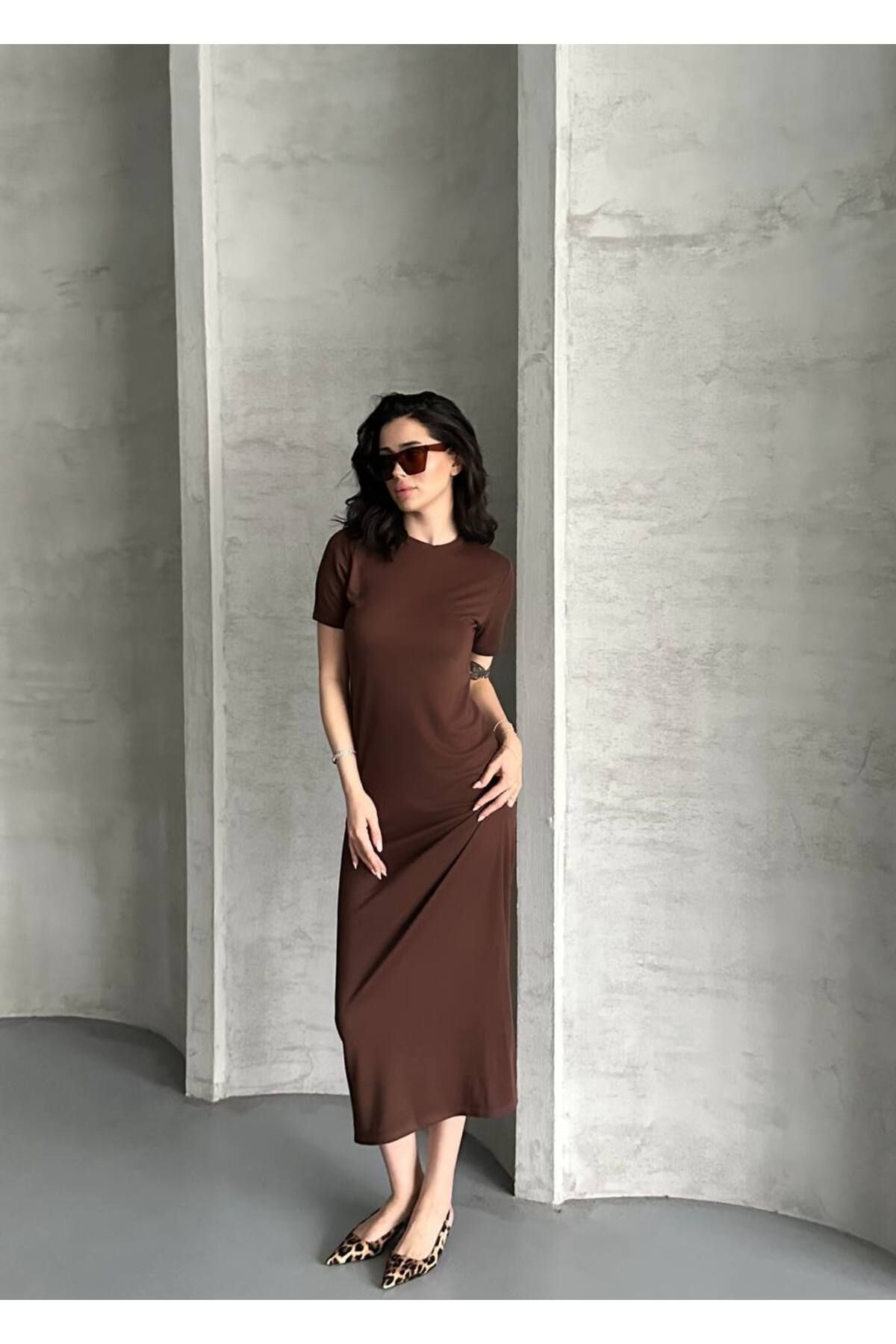 VOLT CLOTHİNG Kadın Modal Kumaş Basic Elbise