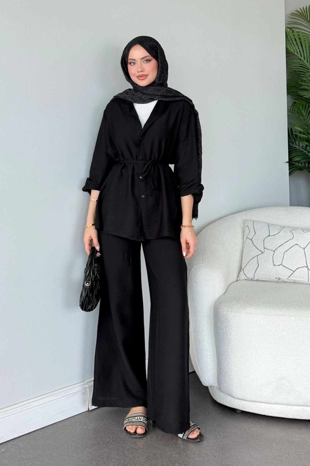 HAZA MODA Yalıkavak İkili Takım Siyah