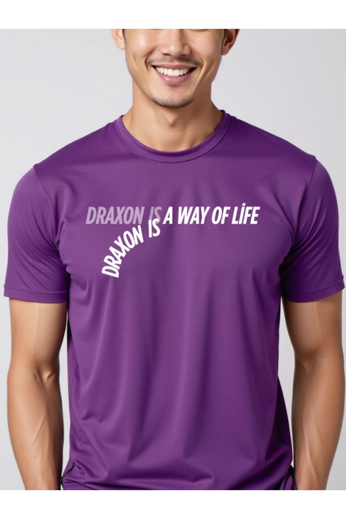 Draxon A+ Baskılı Bisiklet Yaka Basic Tişört (% Pamuk)