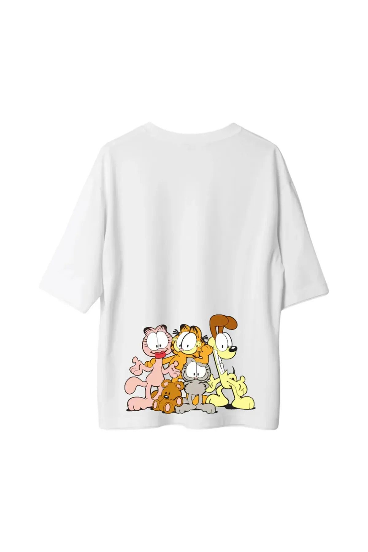 Koklonmoda Unisex Garfield Baskılı Oversize T-Shirt
