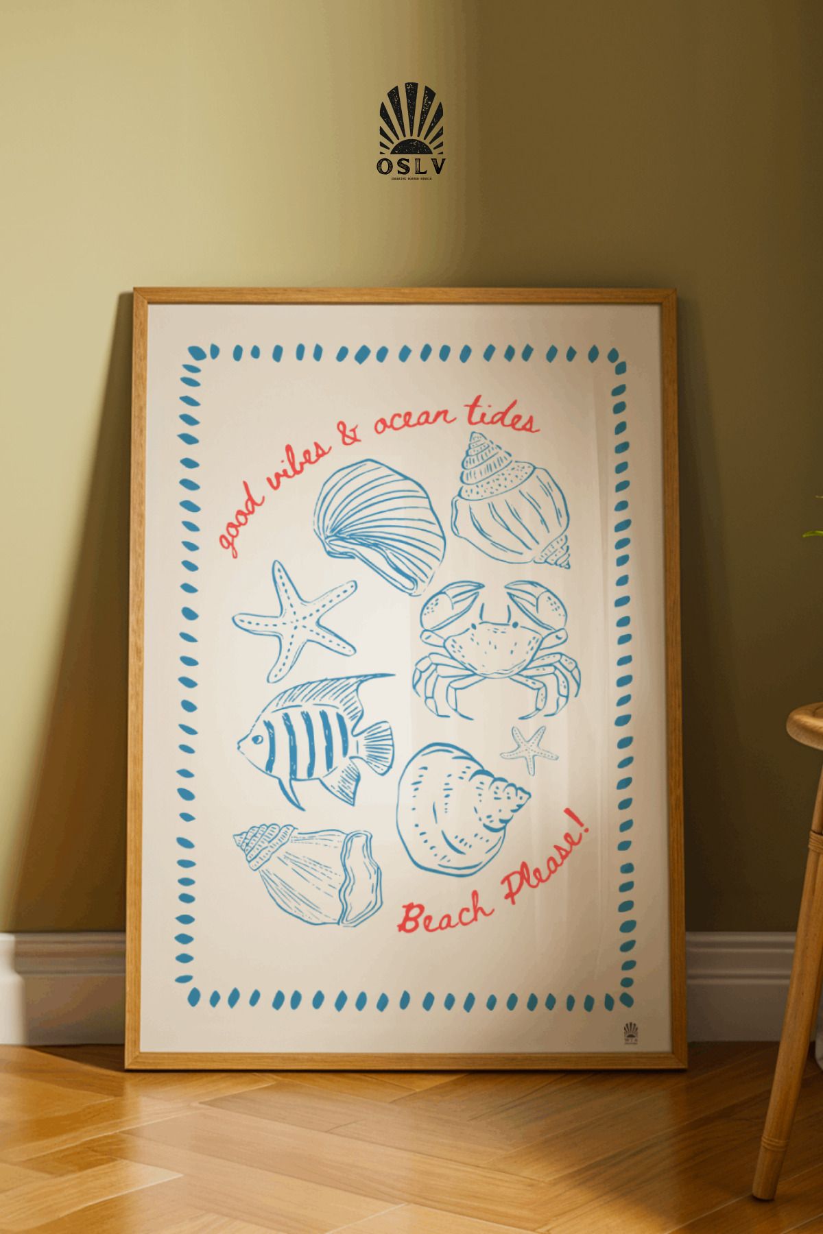 Osliva Shop Poster, Çerçevesiz Poster, Beach Poster, Duvar Tablosu, Summer Poster