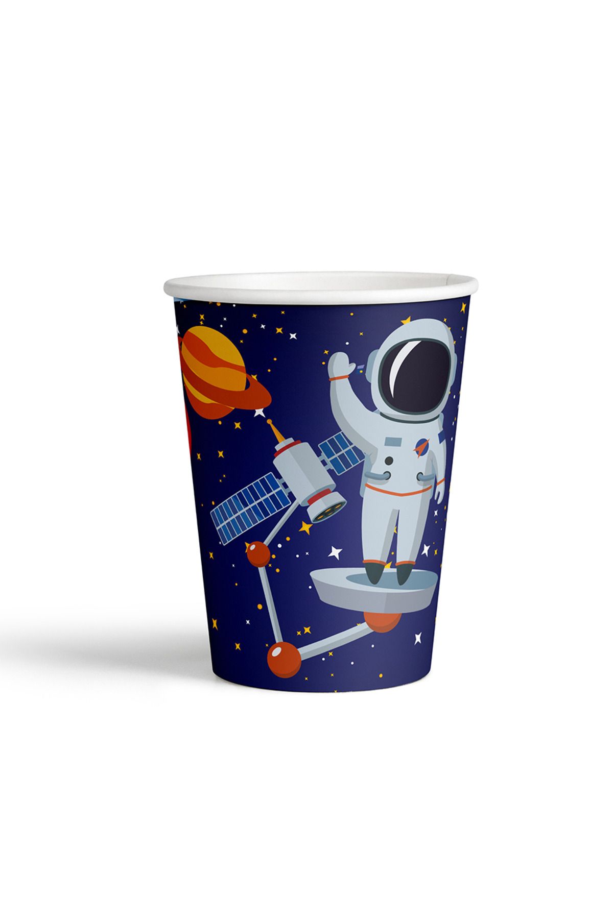 ALPJOY Karton Bardak 8oz 8'li -Rocket Space-
