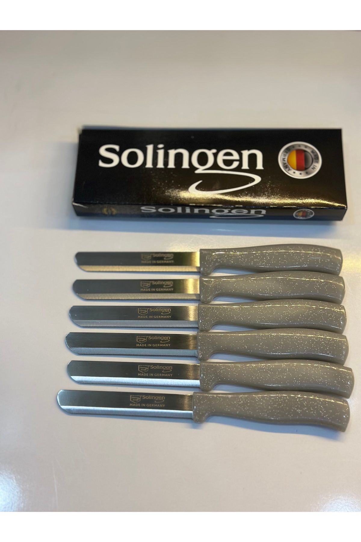 vanilinkitchen Solingen 6‘lı Simli Gri Micro Et Sebze Doğrama Bıçağı seti