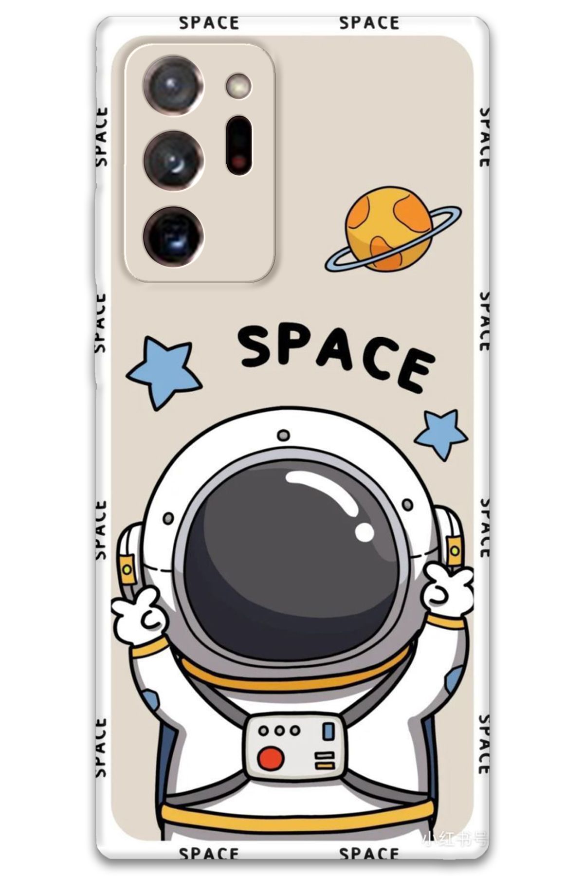 Gramaphone Galaxy Note 20 Ultra Uyumlu Astronot Desenli Telefon Kılıfı + Ekran Koruyucu - 5865