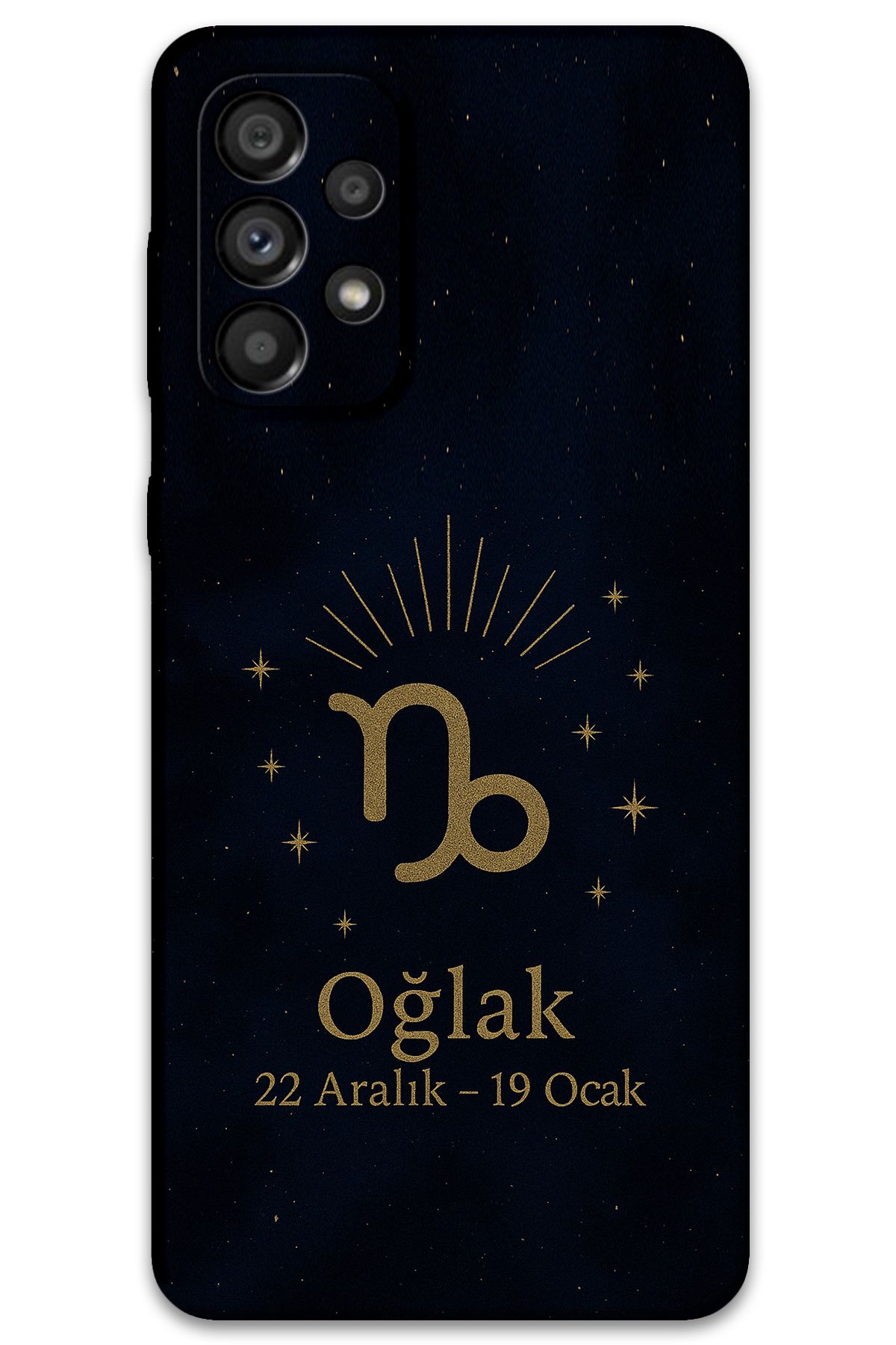 Gramaphone Galaxy A73 Uyumlu Oğlak Burcu Desenli Telefon Kılıfı + Ekran Koruyucu - 5777