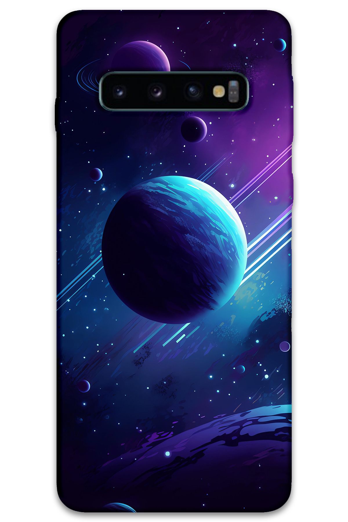 Gramaphone Galaxy S10 Plus Uyumlu Uzay Desenli Telefon Kılıfı + Ekran Koruyucu - 5866