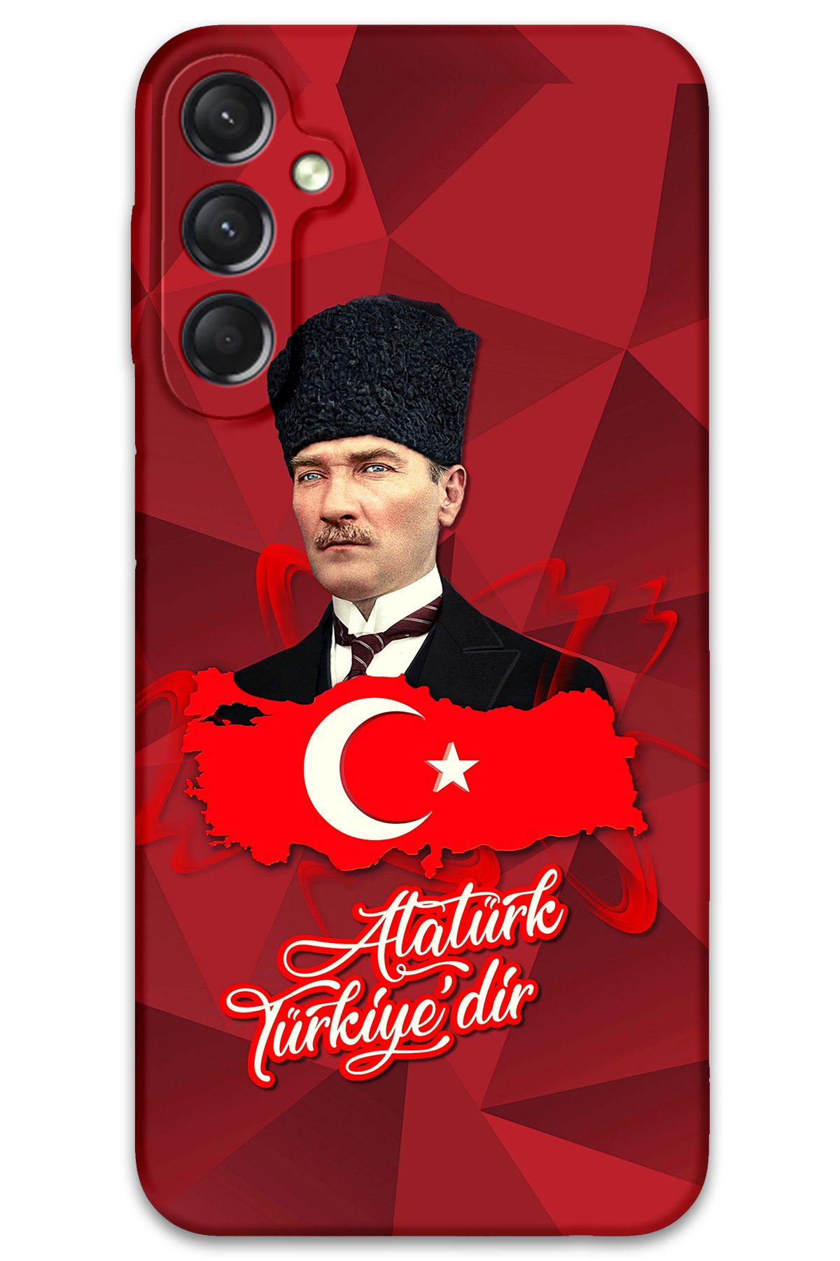 Gramaphone Galaxy A24 Uyumlu Atatürk Desenli Telefon Kılıfı + Ekran Koruyucu - 5851
