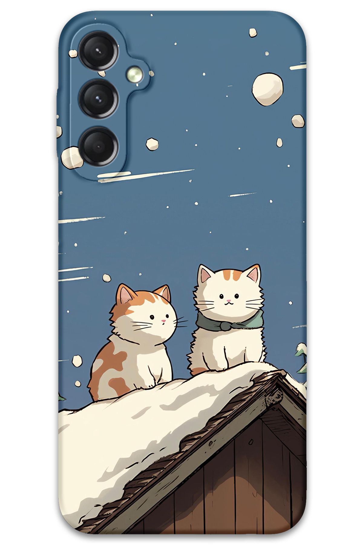 Gramaphone Galaxy M15 Uyumlu Kedi Desenli Telefon Kılıfı + Ekran Koruyucu - 5780