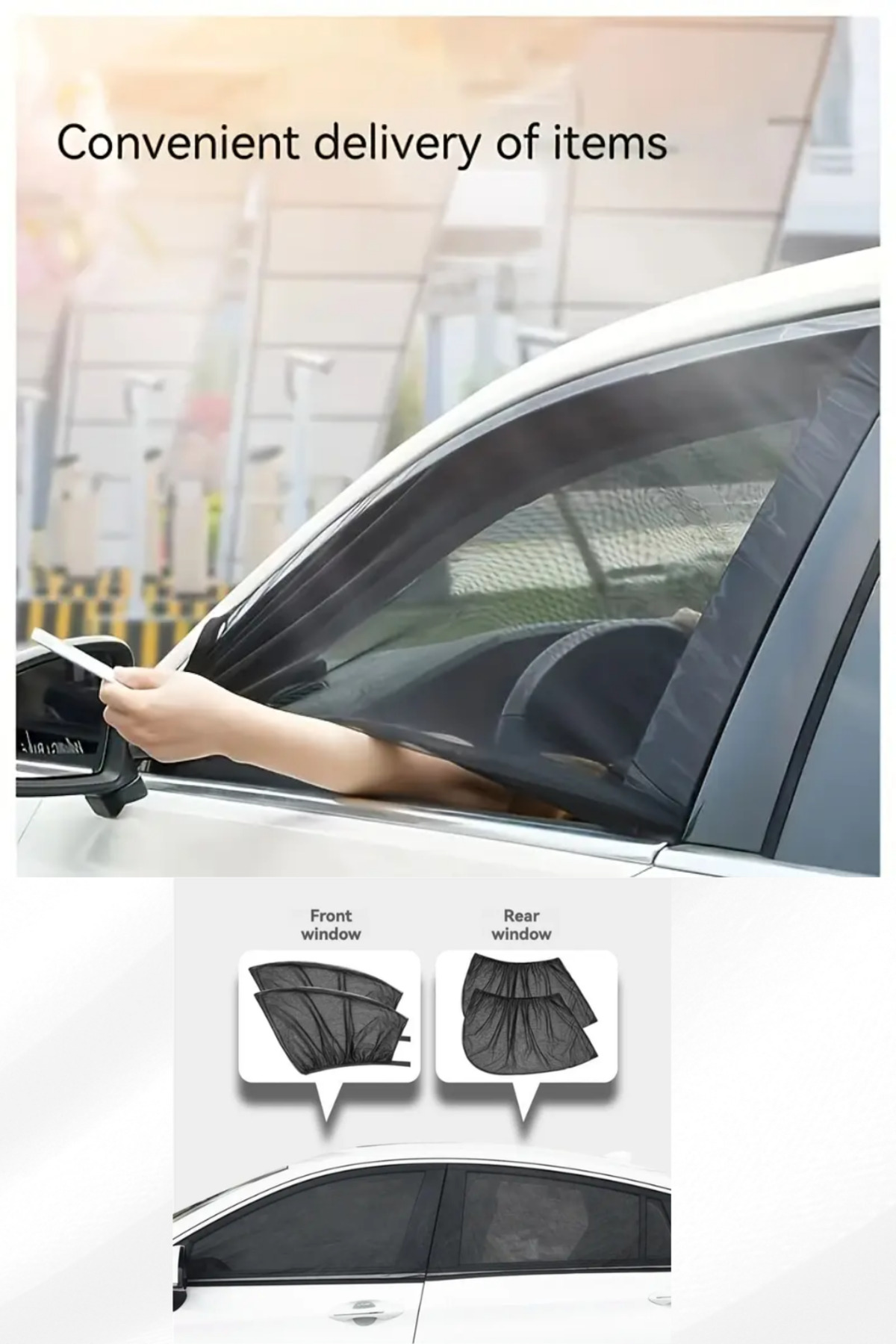 figiza Araç Ön Yan Cam Güneşlik–UV Koruma Isı ve Güneş Engelleyici Sineklik Bebek Emzirme Perdesi (2 Adet) fotoğrafı 3 (önizleme)