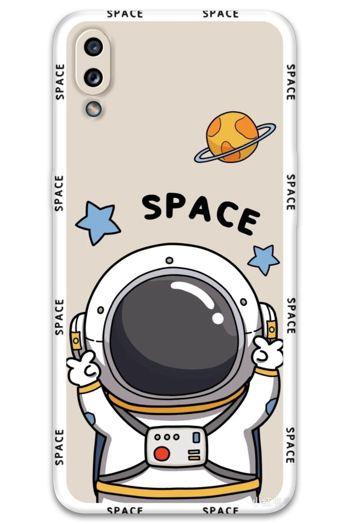 Gramaphone Galaxy A10s Uyumlu Astronot Desenli Telefon Kılıfı + Ekran Koruyucu - 5865