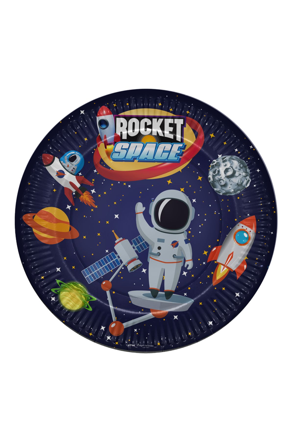 ALPJOY Karton Tabak 23cm 8'li -Rocket Space-