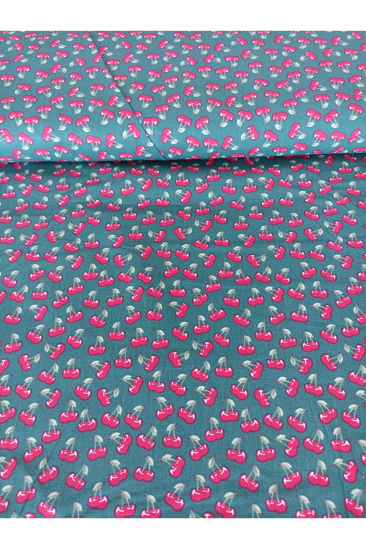 ida design store Kiraz Desenli %100 Pamuk Poplin Kumaş 100*240