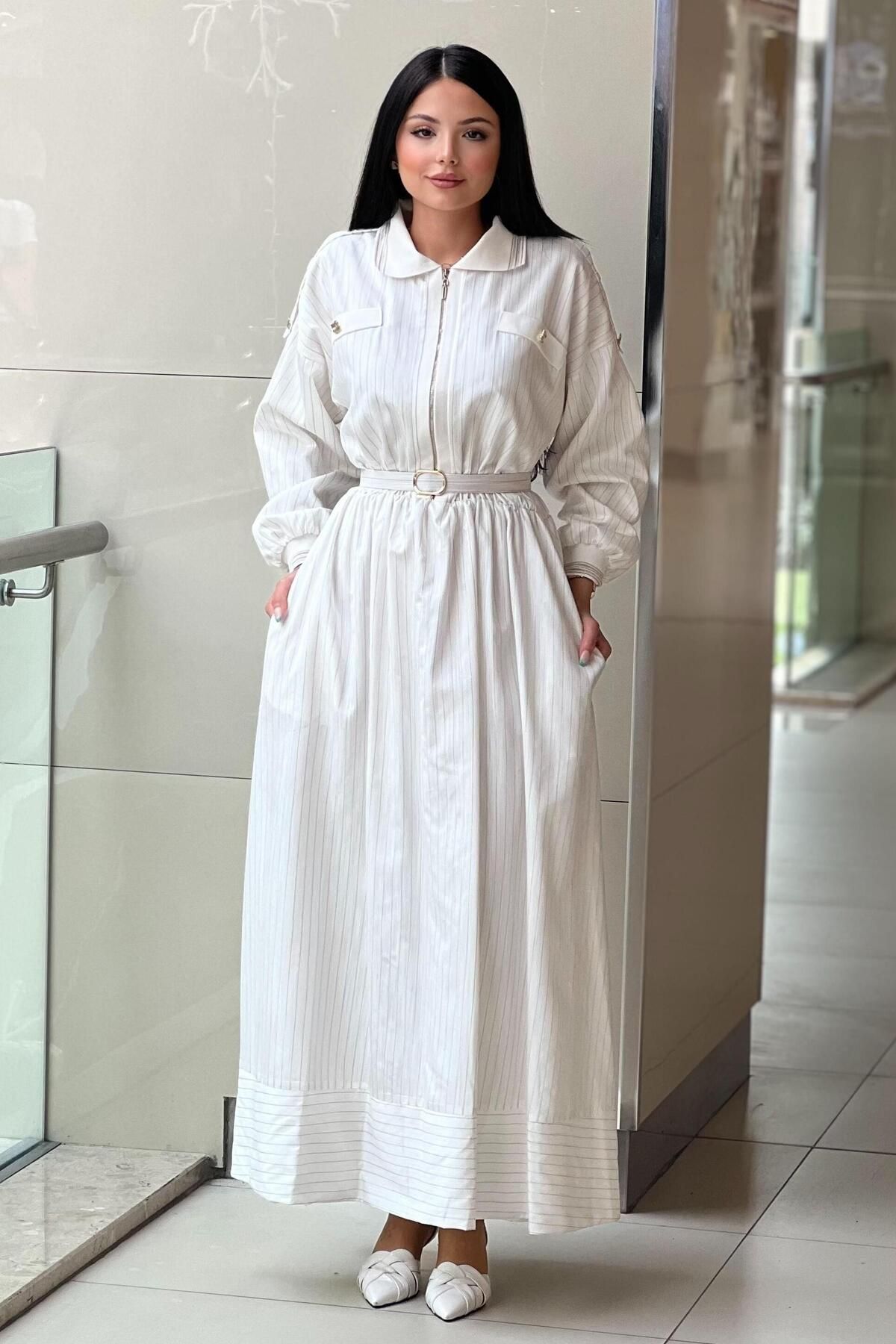 senna İvory Dress Elbise