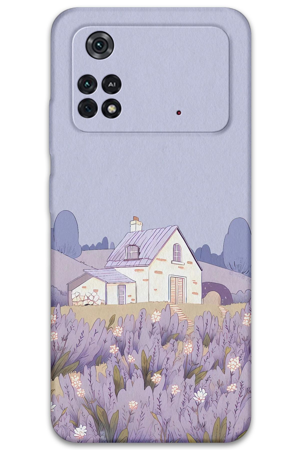 Gramaphone Poco M4 Pro 4G Uyumlu Çiçek Desenli Telefon Kılıfı + Ekran Koruyucu - 5800