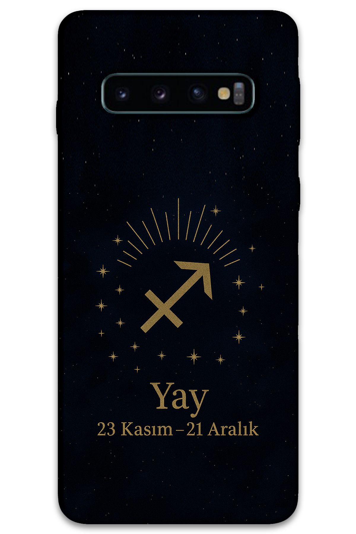Gramaphone Galaxy S10 Plus Uyumlu Yay Burcu Desenli Telefon Kılıfı + Ekran Koruyucu - 5776