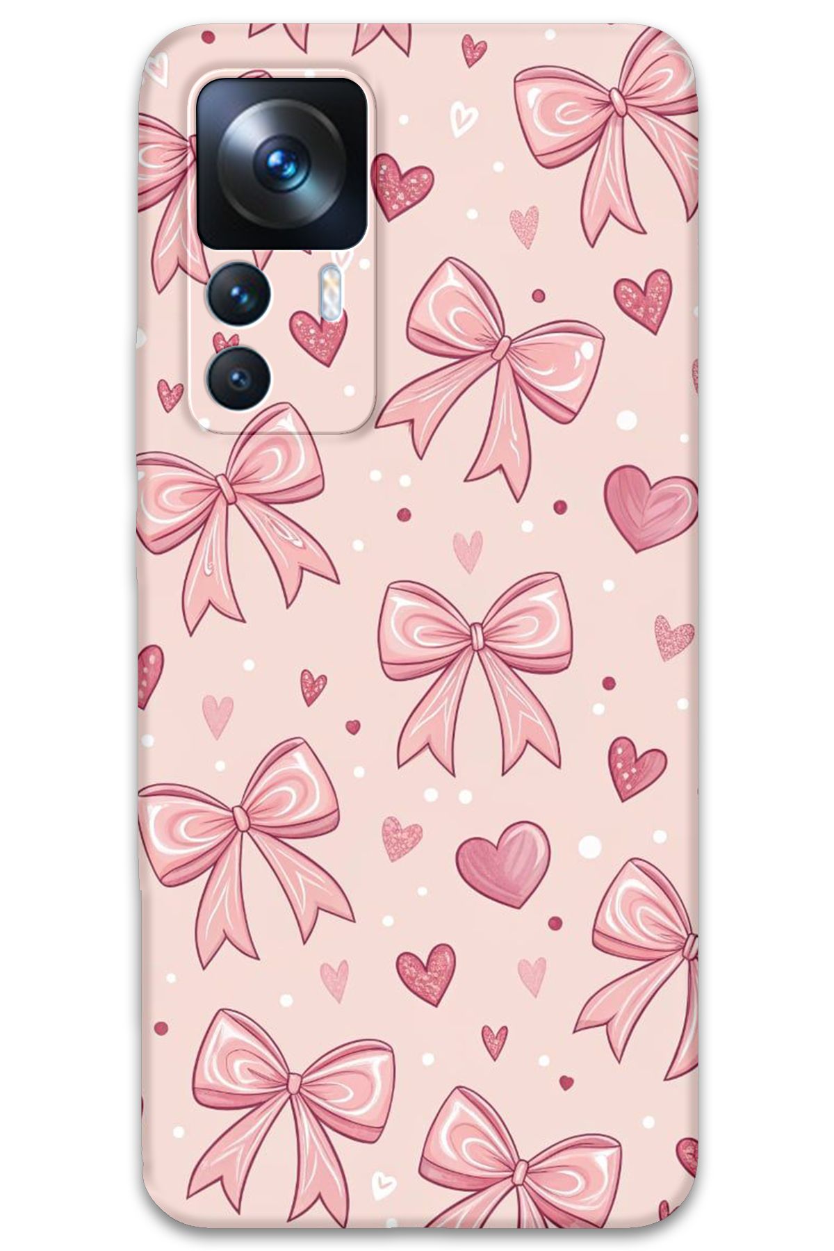 Gramaphone Xiaomi Mi 12T Pro Uyumlu Kurdele Desenli Telefon Kılıfı + Ekran Koruyucu - 5802
