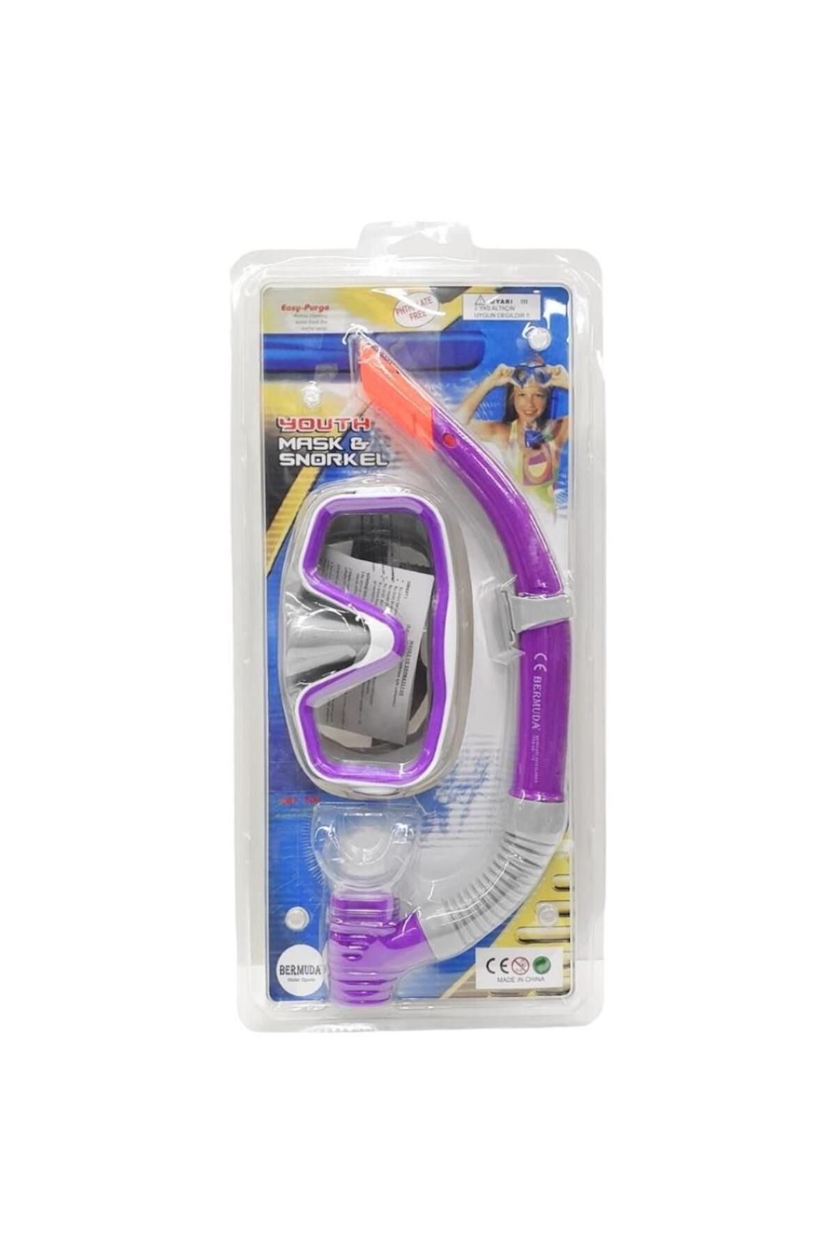 merland benvecocuk Maske Şnorkel Safari Dalış Seti Tepered Cam - 2186A/113CSB (Lisinya)