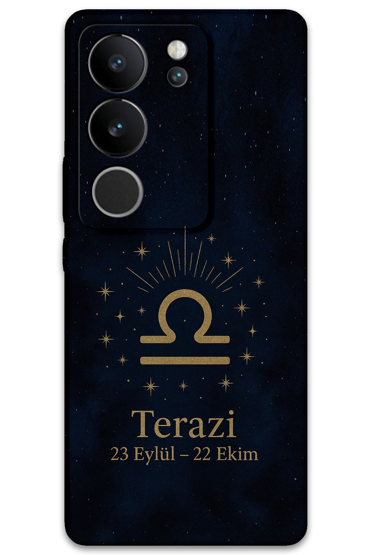 Gramaphone Vivo V29 Uyumlu Terazi Burcu Desenli Telefon Kılıfı + Ekran Koruyucu - 5774