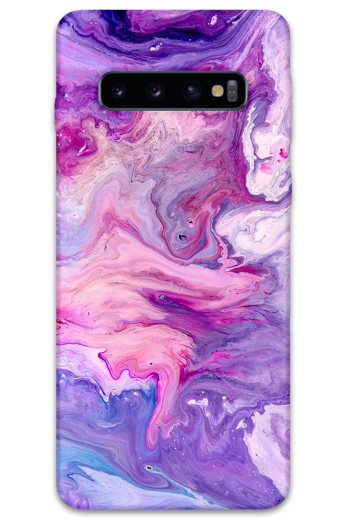 Gramaphone Galaxy S10 Plus Uyumlu Mermer Desenli Telefon Kılıfı + Ekran Koruyucu - 5813
