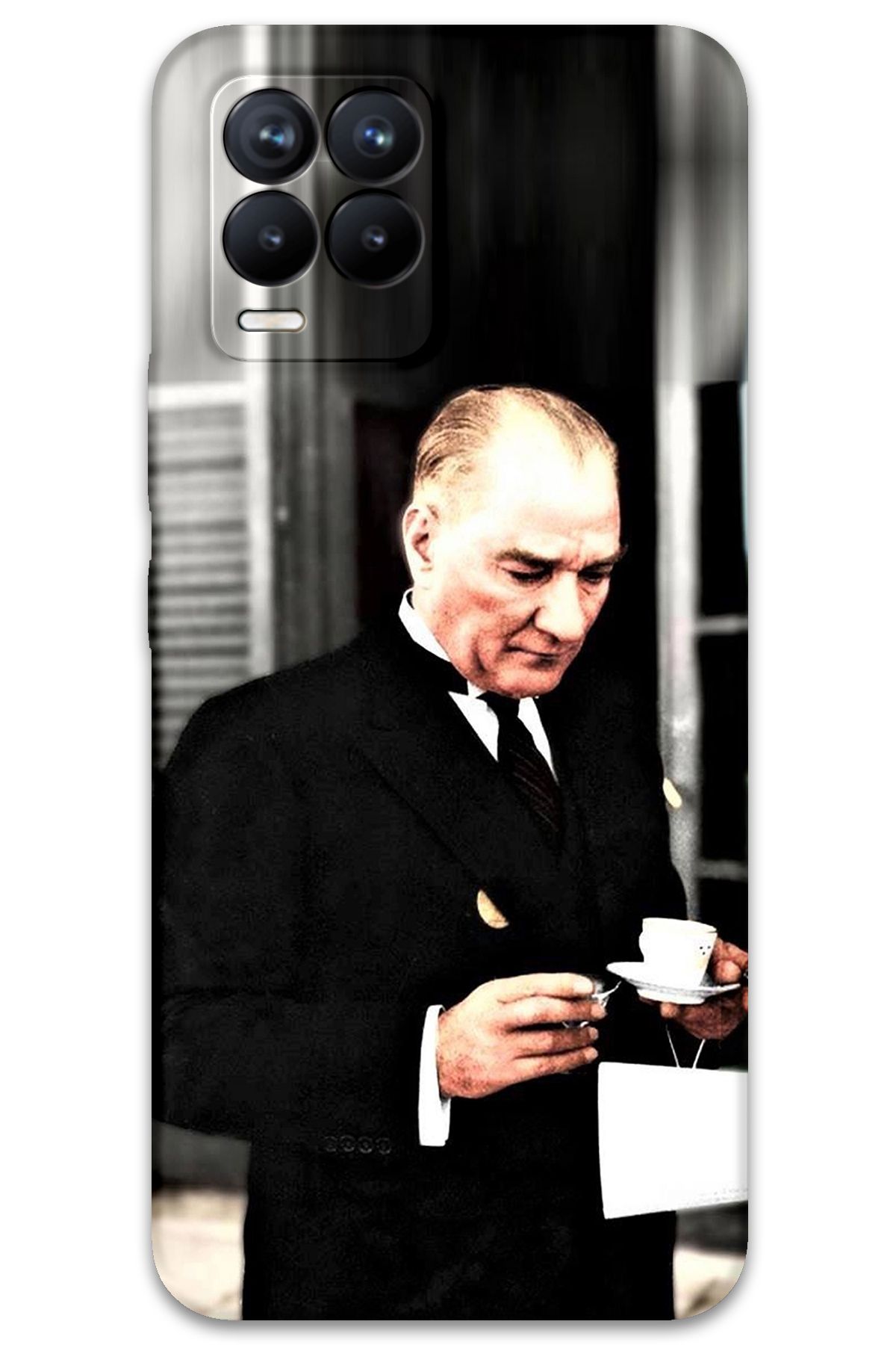 Gramaphone Realme 8 Pro Uyumlu Atatürk Desenli Telefon Kılıfı + Ekran Koruyucu - 5850