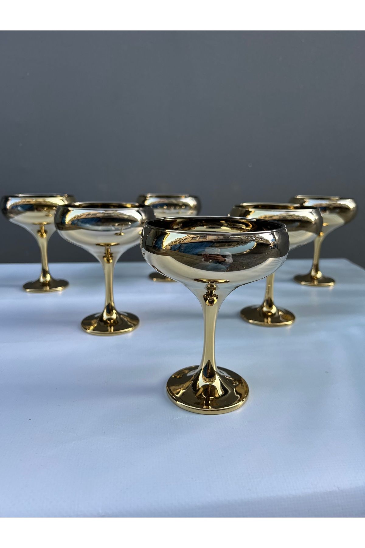 vanilya accessory 6’Lı titanyum kaplama cam cup (kase)