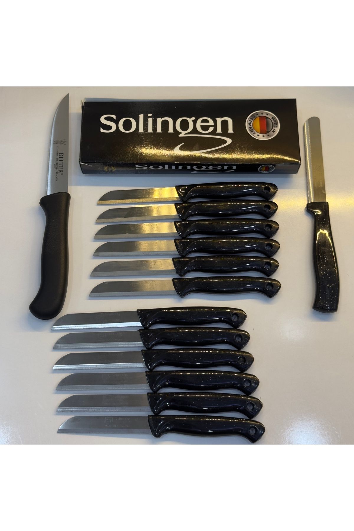 vanilinkitchen Solingen Siyah Simli Meyve Doğrama Ve Kasap Bıçağı Seti
