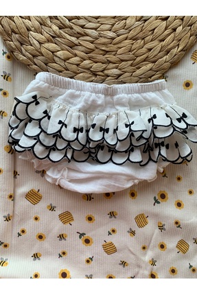 Honeybeeatelier Müslin bebek elbisealtı fırfırlı külodu